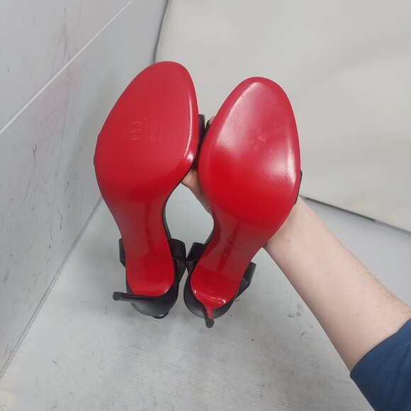 Christian Louboutin O Marylin Leather Black Strappy Heel Sandal - Picture 2 of 12